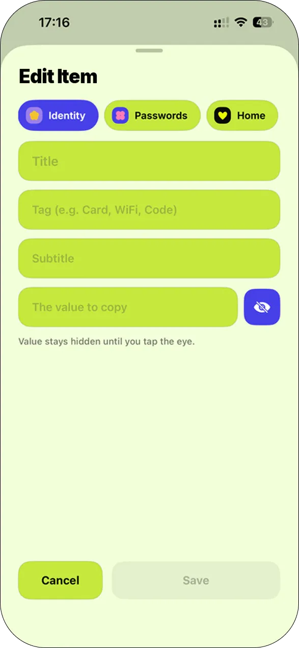 iKeep — Edit details
