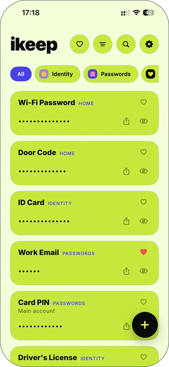 iKeep after — light mode cards