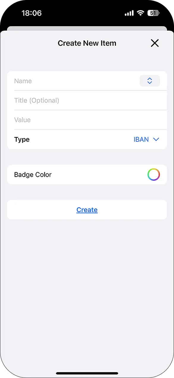 iKeep before — add button at the top right