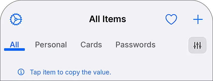 iKeep before — fixed category tabs