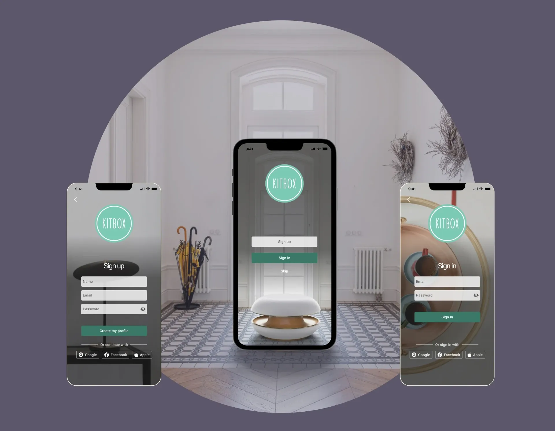Kitbox — onboarding & authentication
