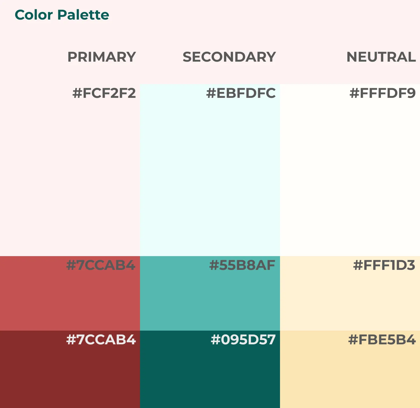 PagePals — Color palette